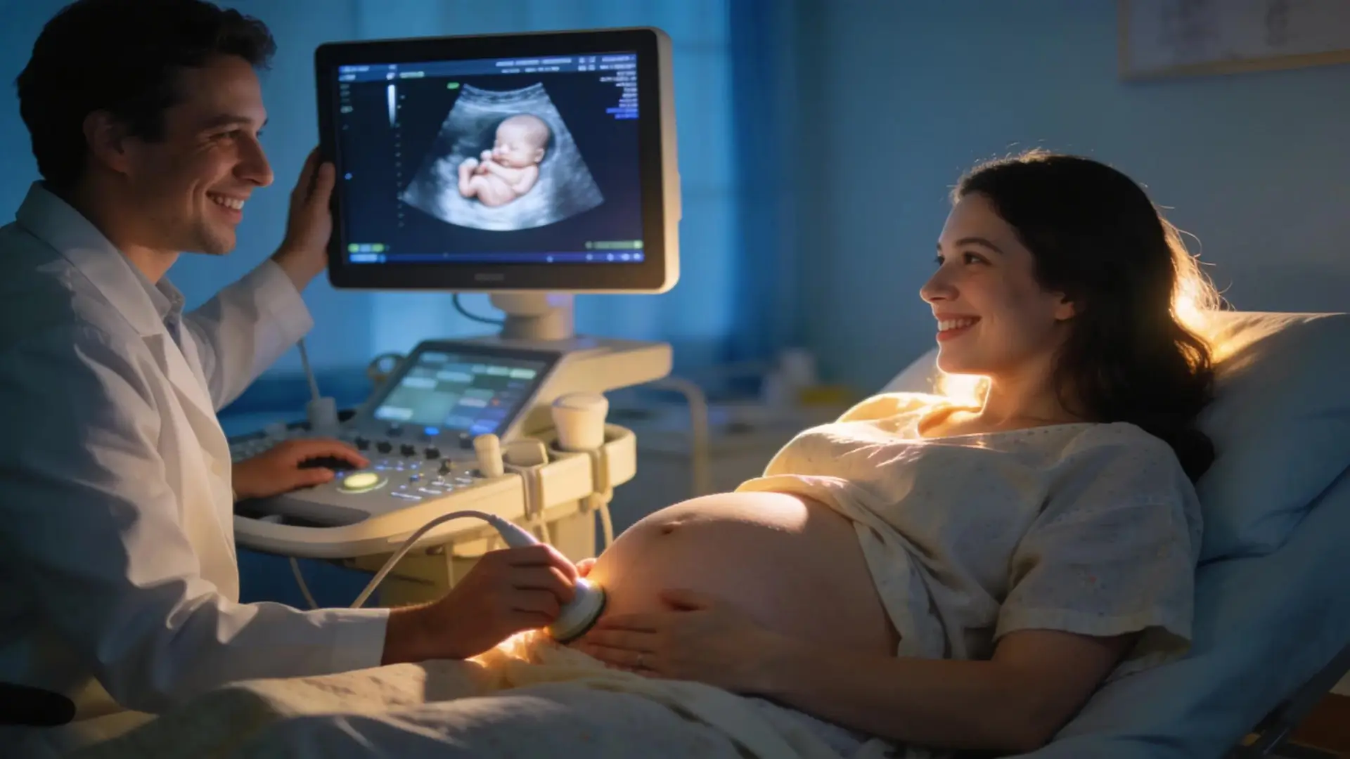 fbcf794c-69d3-49a6-9e96-e97e20898096.webp Expectant mother undergoing a 3D ultrasound in a serene environment